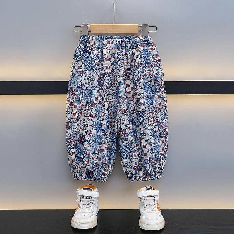 Boys Summer Hollow out Vest Set Breathable Me Svel Long Pants Two Piece Suit Teen Casual Sportswear Cotton Blend orts - Boys
