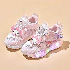 Kids'Casual Shoes Sneakers Mesh For Girls Cartoon My Melody Breathable Anti-slip Soft Bottom Pruple Pink Size 26-35