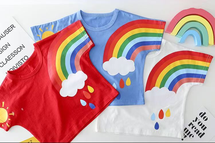 Baby Rainbow Dress Bangladesh | Original Imported Cute Baby Party Dress - T-shirt Set - Baby's World (view 5)