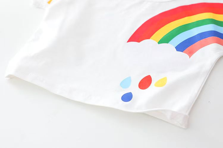Baby Rainbow Dress Bangladesh | Original Imported Cute Baby Party Dress - T-shirt Set - Baby's World (view 7)