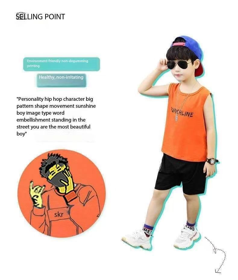 Boy Fashion Summer Dress Set Bangladesh | Original Imported Lightweight Kids Outfit Set - T-shirt Set - Baby's World (view 4)
