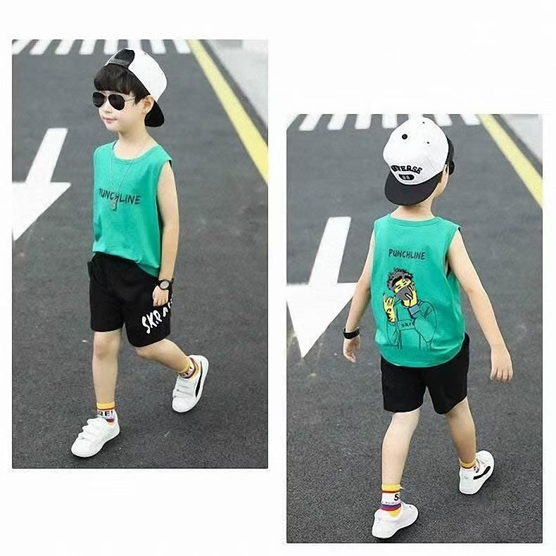 Boy Fashion Summer Dress Set Bangladesh | Original Imported Lightweight Kids Outfit Set - T-shirt Set - Baby's World (view 3)