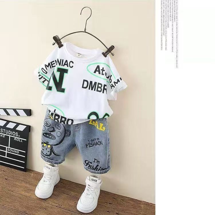Boys Summer Clothes Handsome Children's Clothing Boys Suits - T-shirt Set - Baby's World (view 6)