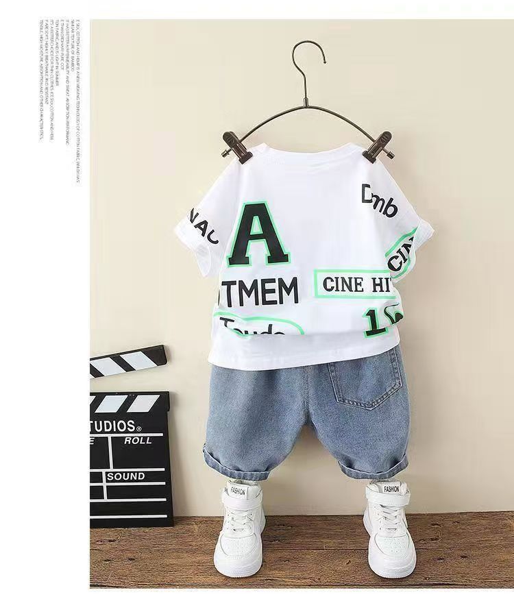 Boys Summer Clothes Handsome Children's Clothing Boys Suits - T-shirt Set - Baby's World (view 11)