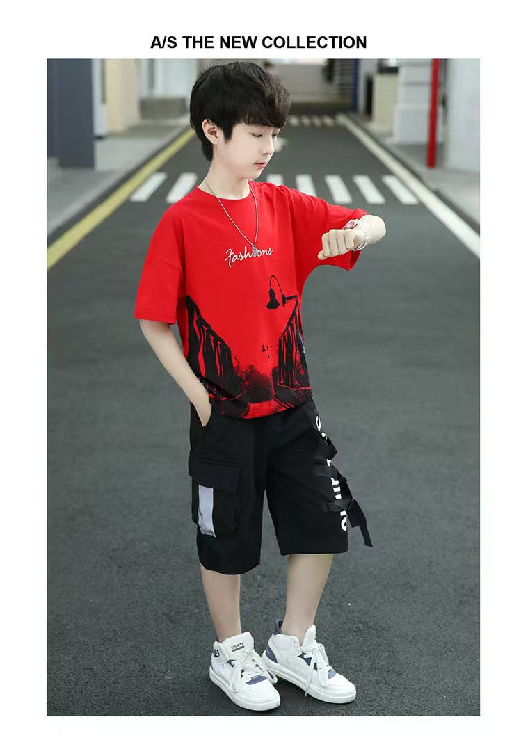 Boys Western Fashion Dress Bangladesh | Original Imported Stylish Kids Outfit - T-shirt Set - Baby's World (view 9)
