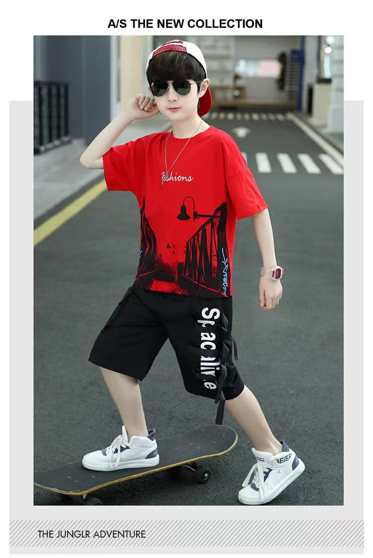 Boys Western Fashion Dress Bangladesh | Original Imported Stylish Kids Outfit - T-shirt Set - Baby's World (view 6)