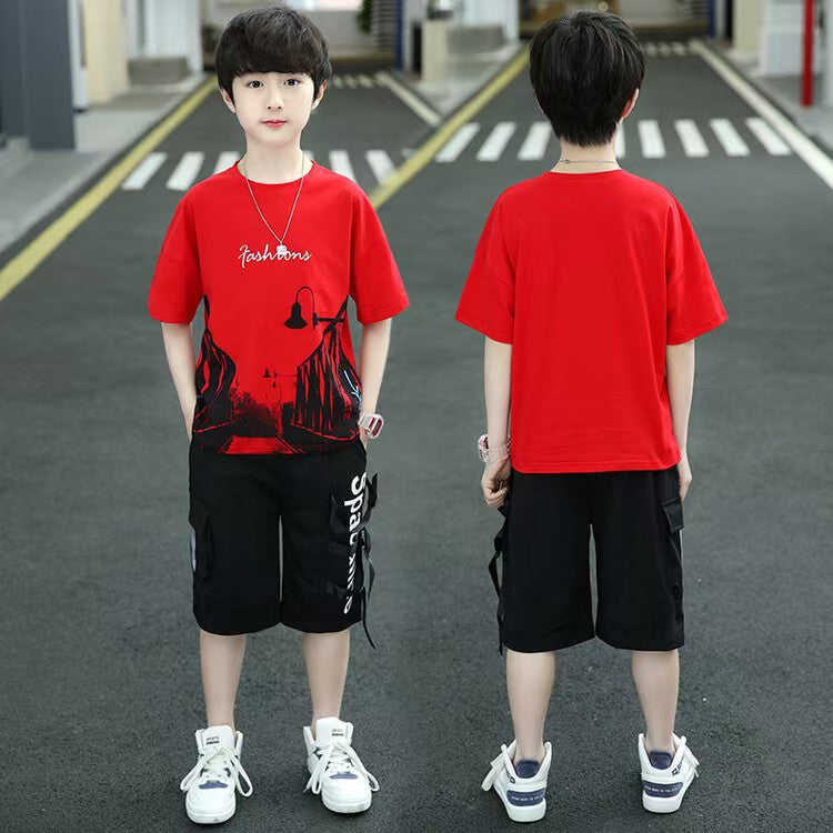 Boys Western Fashion Dress Bangladesh | Original Imported Stylish Kids Outfit - T-shirt Set - Baby's World (view 2)