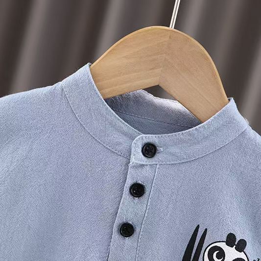 Children Summer Clothes - Children's Summer Clothes National Style Tang Suit - T-shirt Set - Baby's World (view 14)