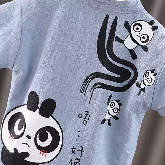 Children Summer Clothes - Children's Summer Clothes National Style Tang Suit - T-shirt Set - Baby's World (view 13)