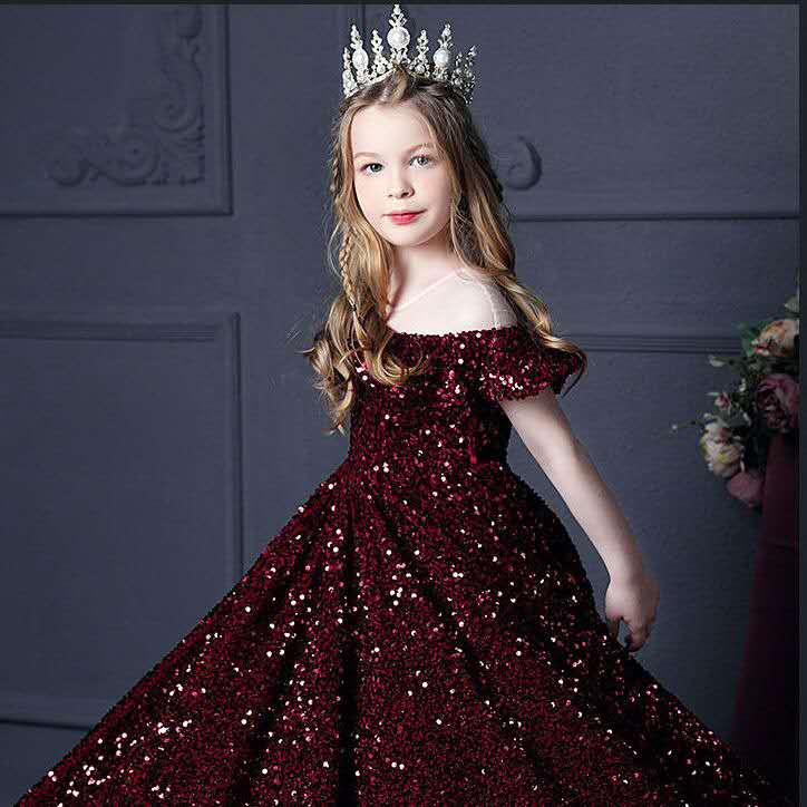 Princess gown party dress Bangladesh baby girl elegant party wear dress