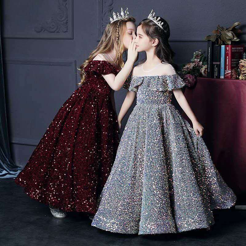 Princess gown party dress Bangladesh baby girl elegant party wear dress