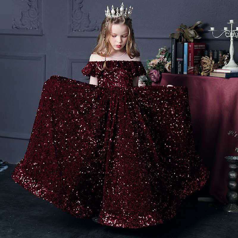 Princess gown party dress Bangladesh baby girl elegant party wear dress