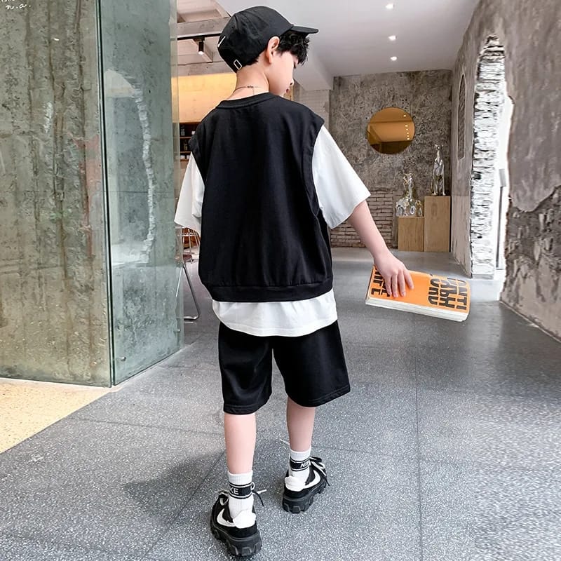 Summer New Boys Fashionable Two-piece Set - T-shirt Set - Baby's World (view 3)