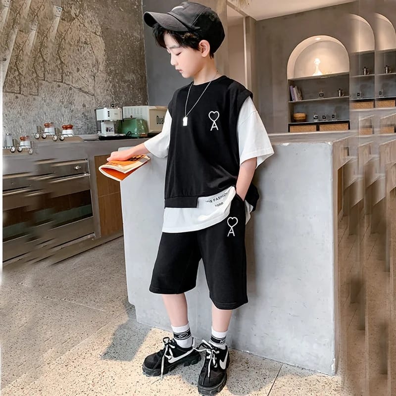 Summer New Boys Fashionable Two-piece Set - T-shirt Set - Baby's World (view 2)