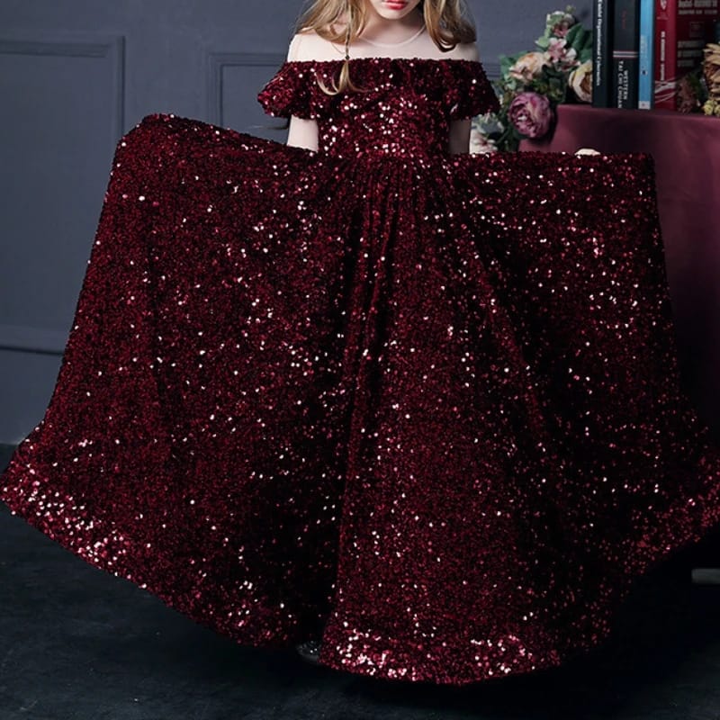 Princess gown party dress Bangladesh baby girl elegant party wear dress