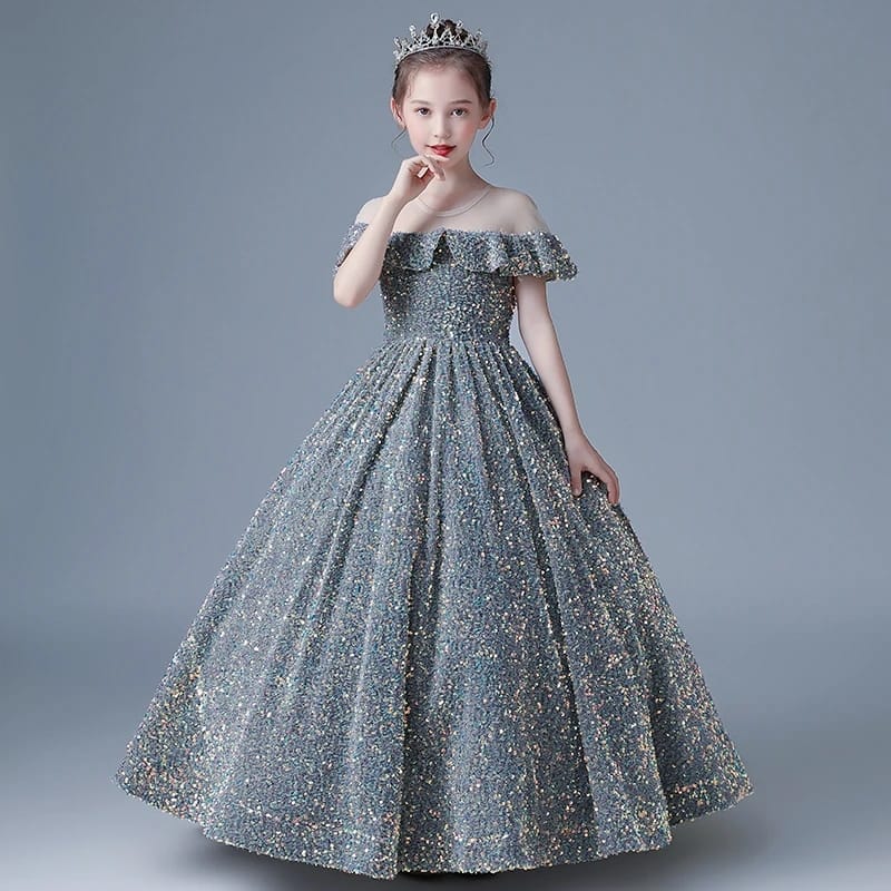 Princess gown party dress Bangladesh baby girl elegant party wear dress