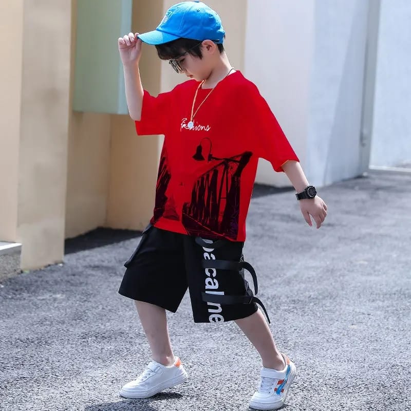 Boys Western Fashion Dress Bangladesh | Original Imported Stylish Kids Outfit - T-shirt Set - Baby's World (view 5)