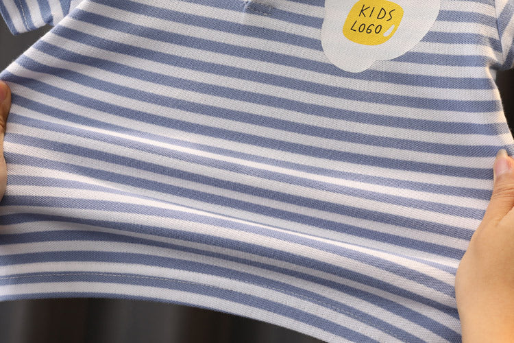 Boys Summer Cute - Boys' Summer Cute Stripes Solid Color Short-sleeved Shorts Two-piece Set - Boys Summer & Party Dresses