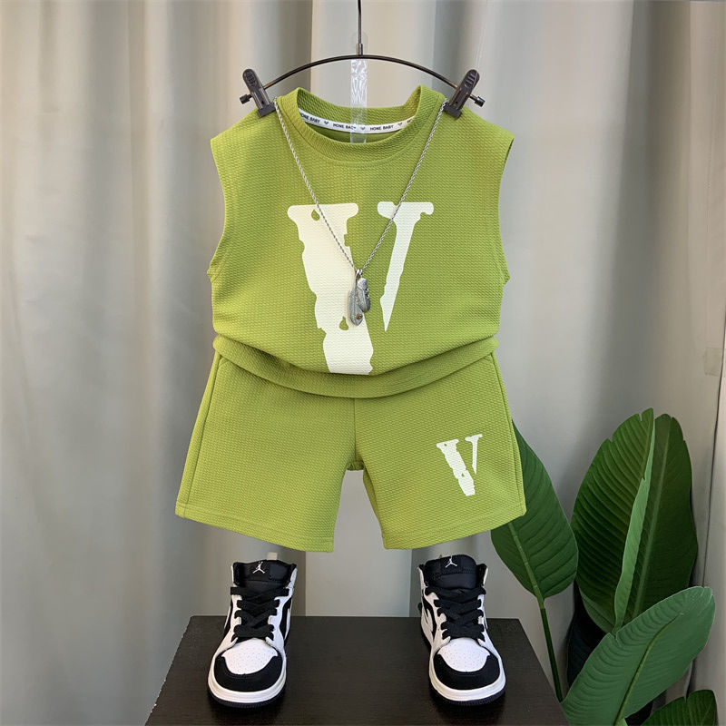 Boys New Fashionable - Boys' New Fashionable Summer Clothing Sleeveless Gym Clothes Pu Shuai Two-piece Suit - Boys Summer &