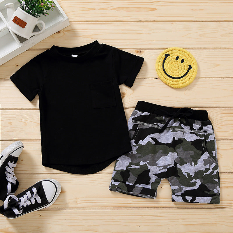 Black Camouflage Letters Pullover Boys' Suit - Boys Clothing - Baby's World (view 2)