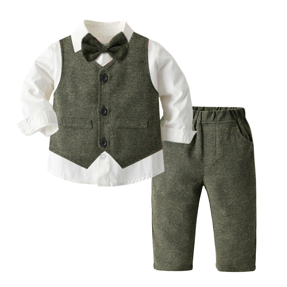 Boys Autumn Clothing Children's Suit Three-piece Set - Boys Summer & Party Dresses - Baby's World (view 4)