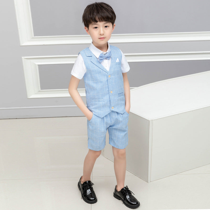 Boys Suit Dress - Boys' Suit Dress Vest Shorts Baby Suit - Boys Summer & Party Dresses - Baby's World (view 5)