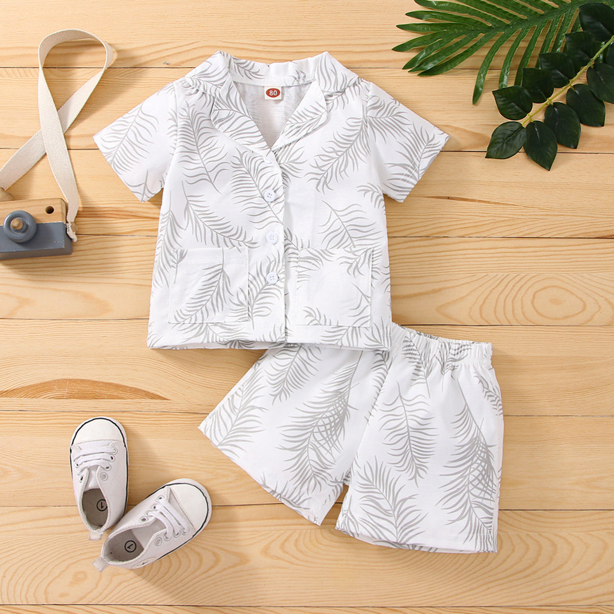 Baby Rainbow Leaves Printed Casual Shorts Suit - Boys Summer & Party Dresses - Baby's World (view 8)