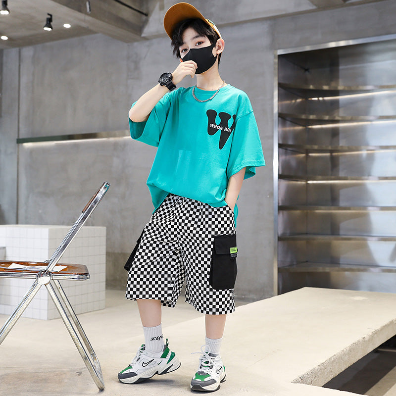 Boys Short Sleeve Sports Thin Handsome Clothes Set - Boys Summer & Party Dresses - Baby's World (view 4)