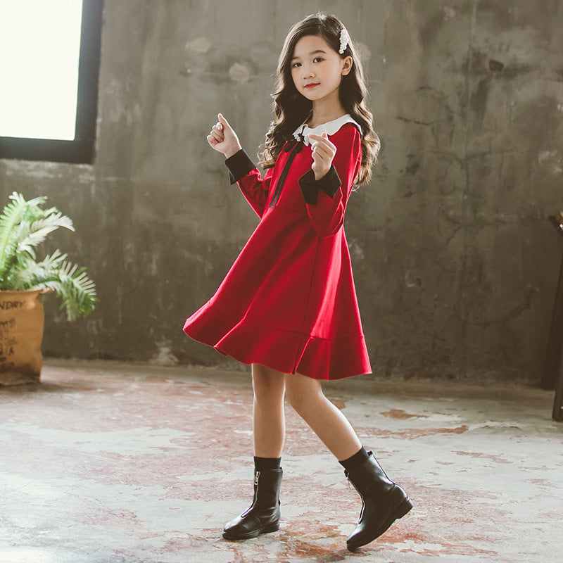Solid Color Ruffled Medium And Large Children Skirt
