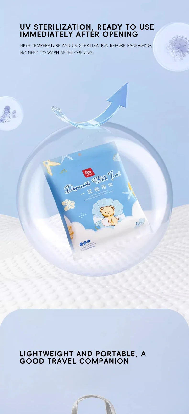AIBEDILA Disposable Bath Towel Baby Bath Towel Skin-friendly Thick Bath Towel Face Travel Portable Face Towel Highly Absorbent - BaBy's World