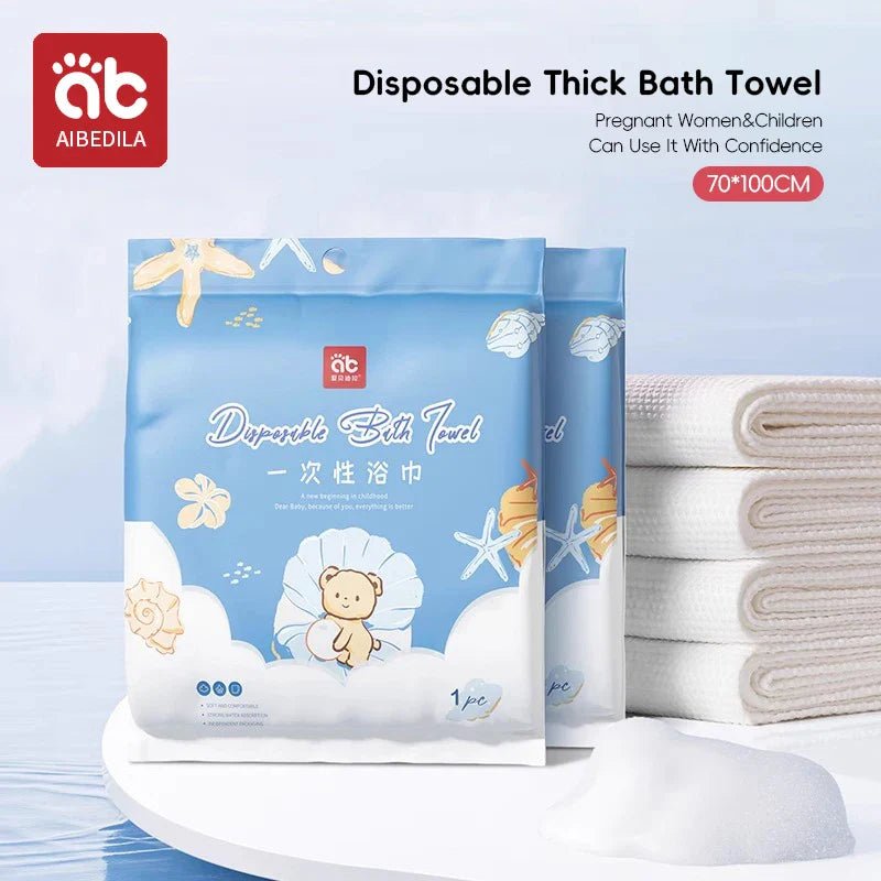 AIBEDILA Disposable Bath Towel Baby Bath Towel Skin-friendly Thick Bath Towel Face Travel Portable Face Towel Highly Absorbent - BaBy's World