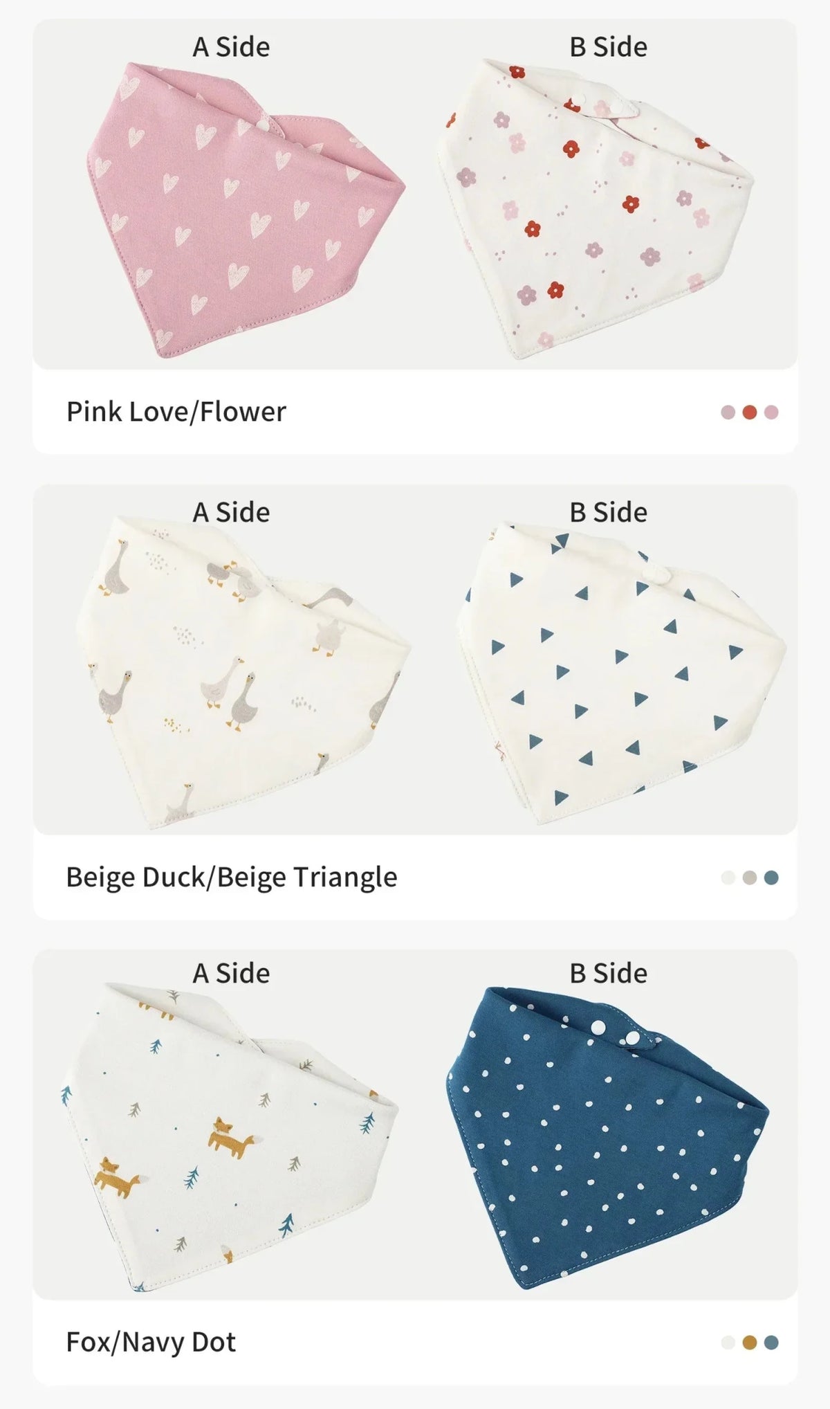 Baby Bib bib Bibs Skin-friendly Infant Soft Saliva Towel Triangular Type Kids Handkerchief 100% Cotton Double-sided Printed 3-8Y - BaBy's World