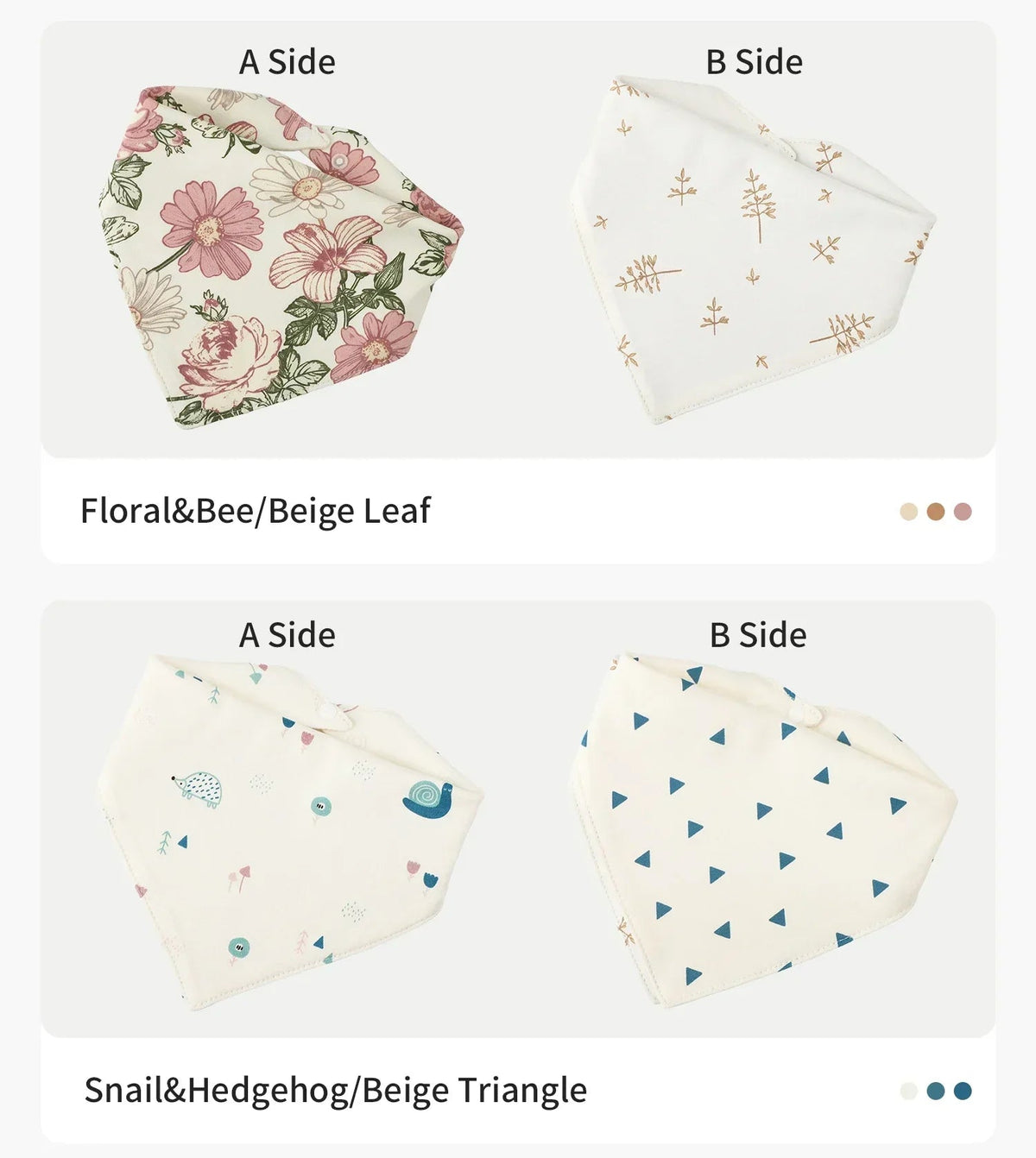 Baby Bib bib Bibs Skin-friendly Infant Soft Saliva Towel Triangular Type Kids Handkerchief 100% Cotton Double-sided Printed 3-8Y - BaBy's World