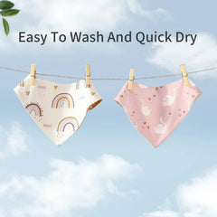 Baby Bib bib Bibs Skin-friendly Infant Soft Saliva Towel Triangular Type Kids Handkerchief 100% Cotton Double-sided Printed 3-8Y