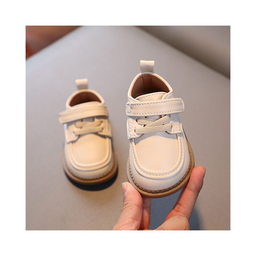 Baby walking shoes with soft soles baby British style leather shoes for 1 3 years old 2 years old spring for boys and girls children s shoes for boys (Off White, Black, 15 size) - BaBy's World
