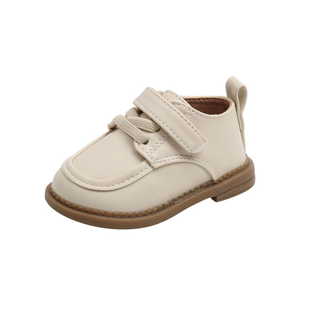 Baby walking shoes with soft soles baby British style leather shoes for 1 3 years old 2 years old spring for boys and girls children s shoes for boys (Off White, Black, 15 size) - BaBy's World