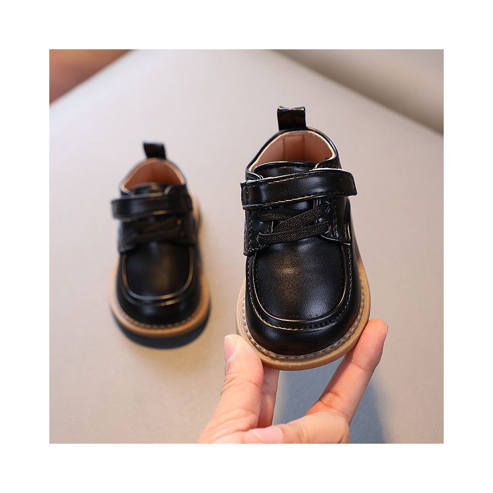 Baby walking shoes with soft soles baby British style leather shoes for 1 3 years old 2 years old spring for boys and girls children s shoes for boys (Off White, Black, 15 size) - BaBy's World