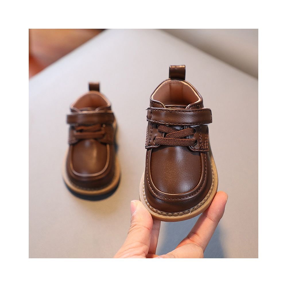 Baby walking shoes with soft soles baby British style leather shoes for 1 3 years old 2 years old spring for boys and girls children s shoes for boys (Off White, Black, 15 size) - BaBy's World