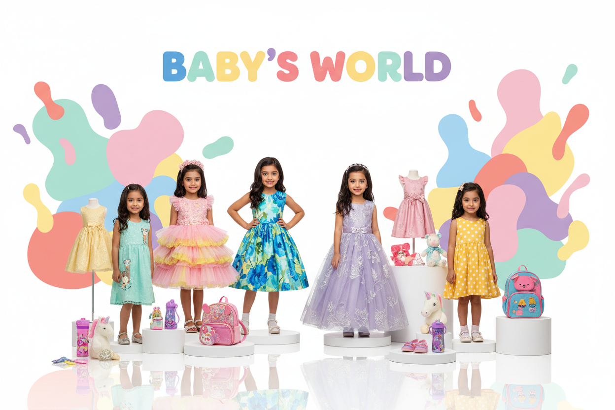 BABY'S WORLD Girls Dress Banner