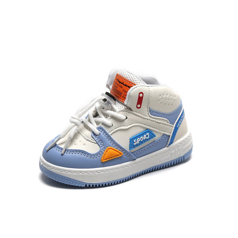 Boys' and girls' casual sneakers, high-top basketball running shoes, soft-soled baby shoes - BaBy's World