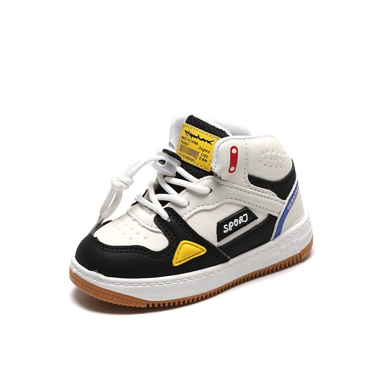 Boys' and girls' casual sneakers, high-top basketball running shoes, soft-soled baby shoes - BaBy's World