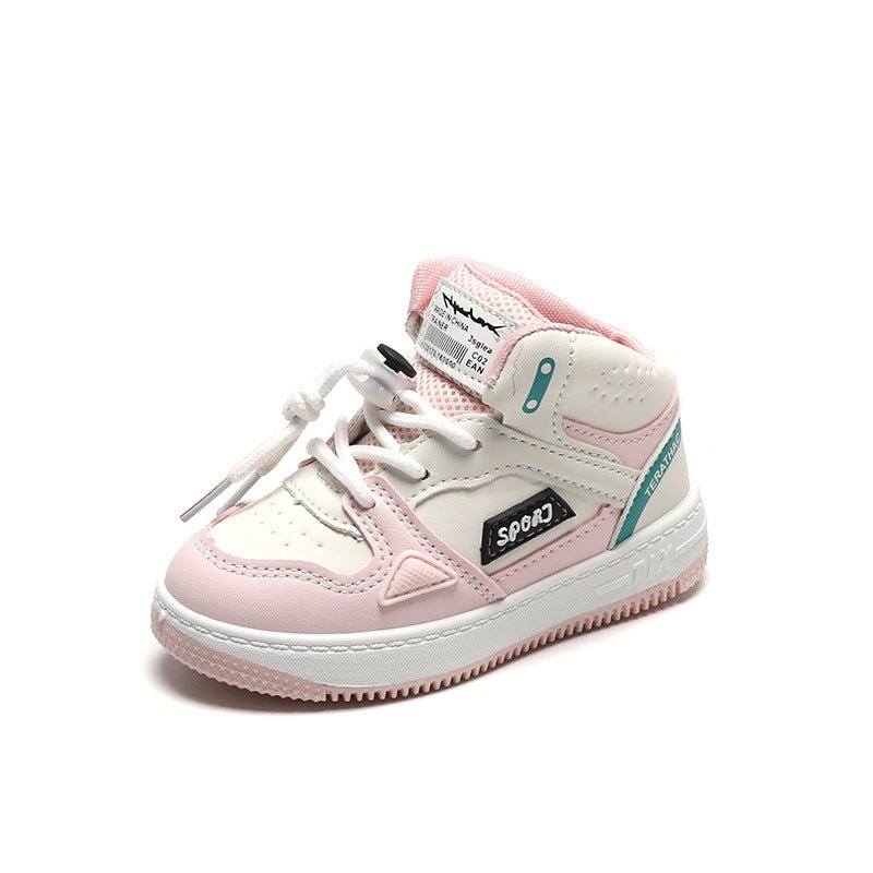 Boys' and girls' casual sneakers, high-top basketball running shoes, soft-soled baby shoes - BaBy's World