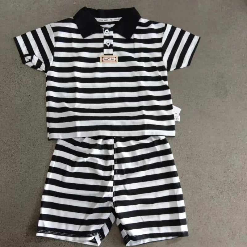 Boys Polo Shirts+Shorts Clothes Sets Summer Child Casual T-shirts Shorts 2pcs Sports Suit For Baby Tracksuits Kids Outfits