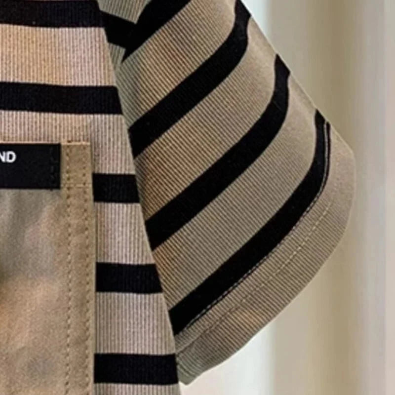 Boys Summer Outfit - Boys' summer outfit set Summer short sleeved shorts New children's striped baby two-piece set - Boys