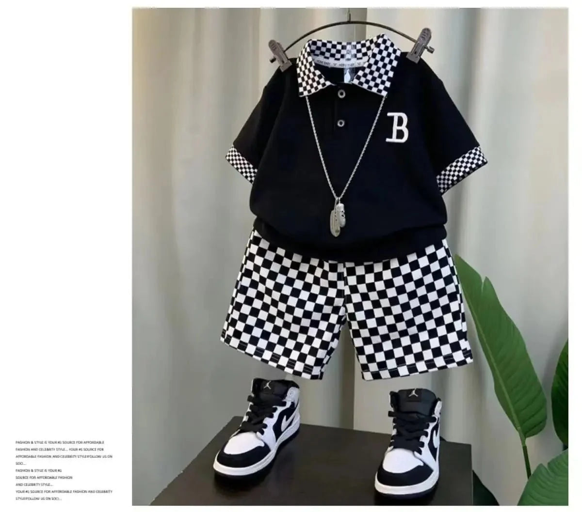 Boys Summer Polo Shirt Set New Children's Fashionable Short sleeved Boys and Babies Summer Clothing Two Piece Set Kids