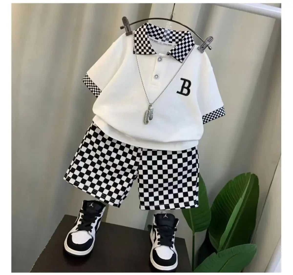 Boys Summer Polo Shirt Set New Children's Fashionable Short sleeved Boys and Babies Summer Clothing Two Piece Set Kids