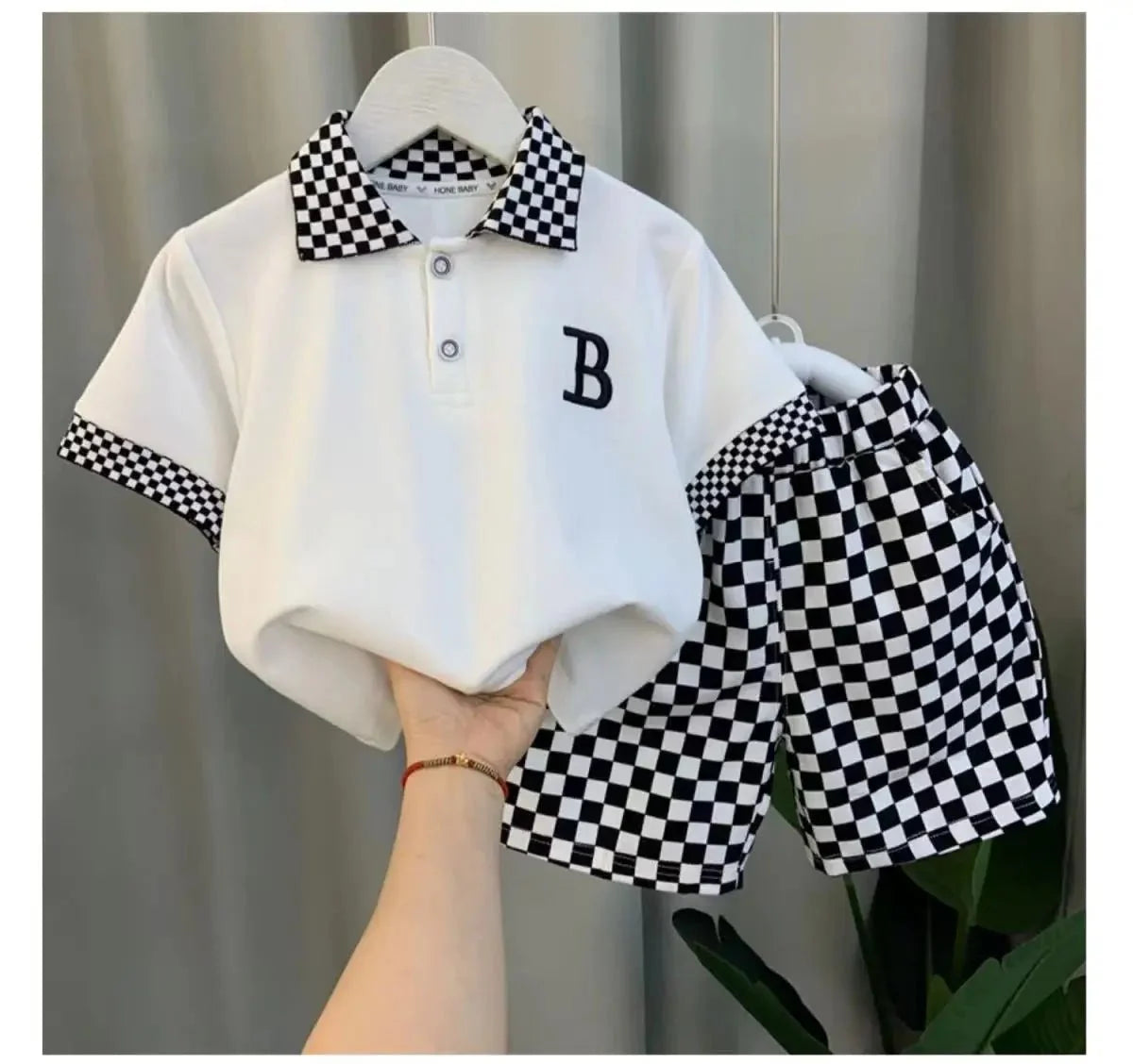 Boys Summer Polo Shirt Set New Children's Fashionable Short sleeved Boys and Babies Summer Clothing Two Piece Set Kids