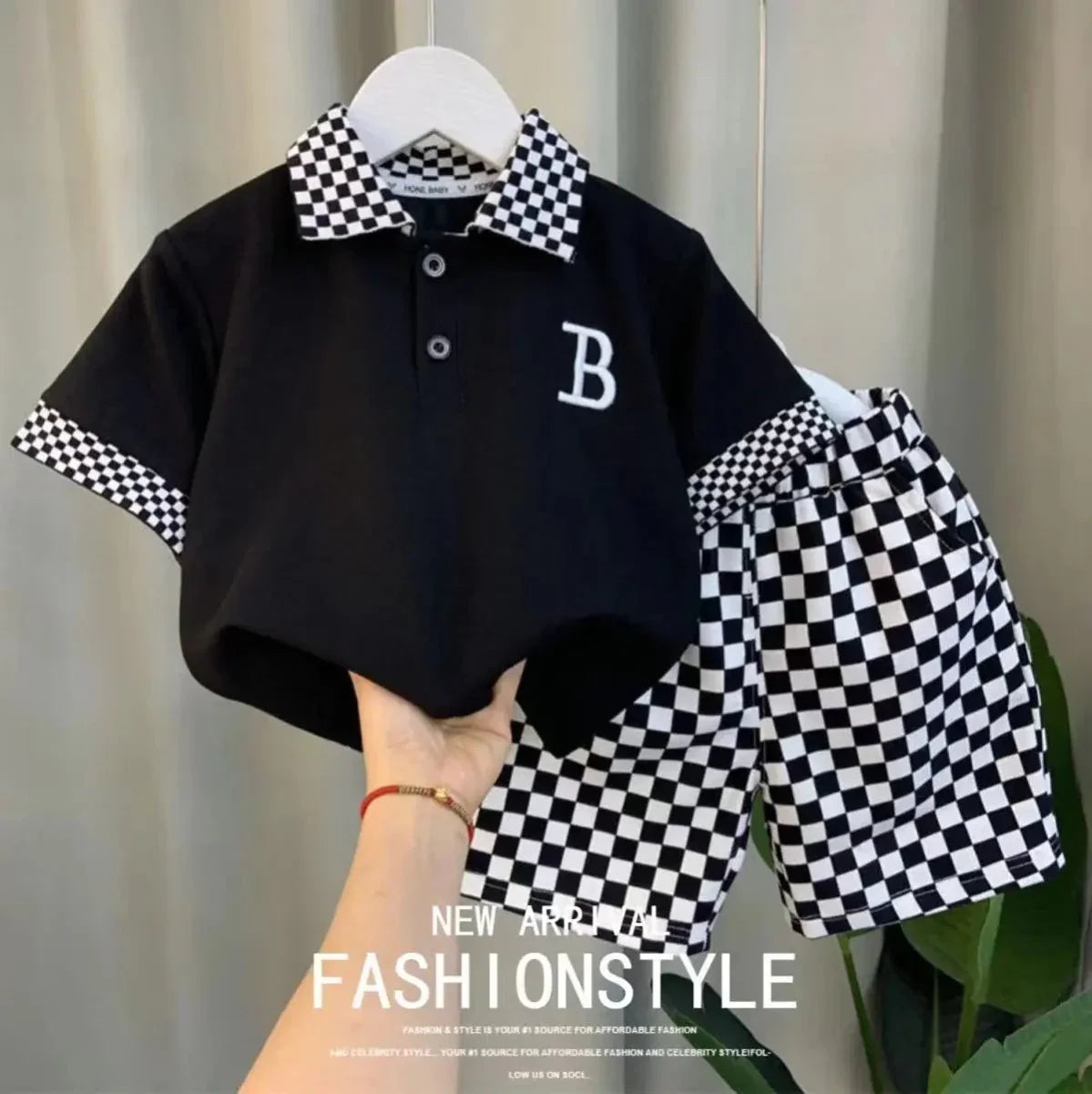 Boys Summer Polo Shirt Set New Children's Fashionable Short sleeved Boys and Babies Summer Clothing Two Piece Set Kids