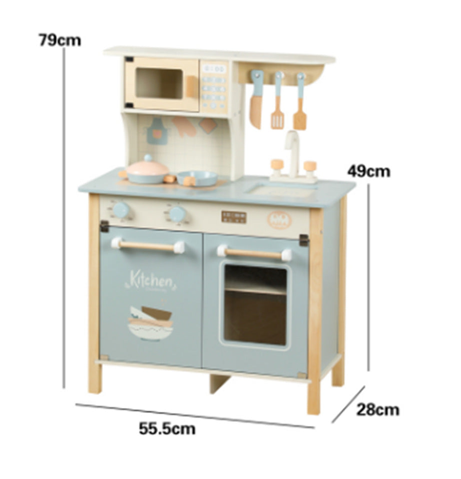 Danish Children's Pretend Play Kitchen Cooking Toy Set with Realistic Sound and Light, Refrigerator, and Wooden Stove…