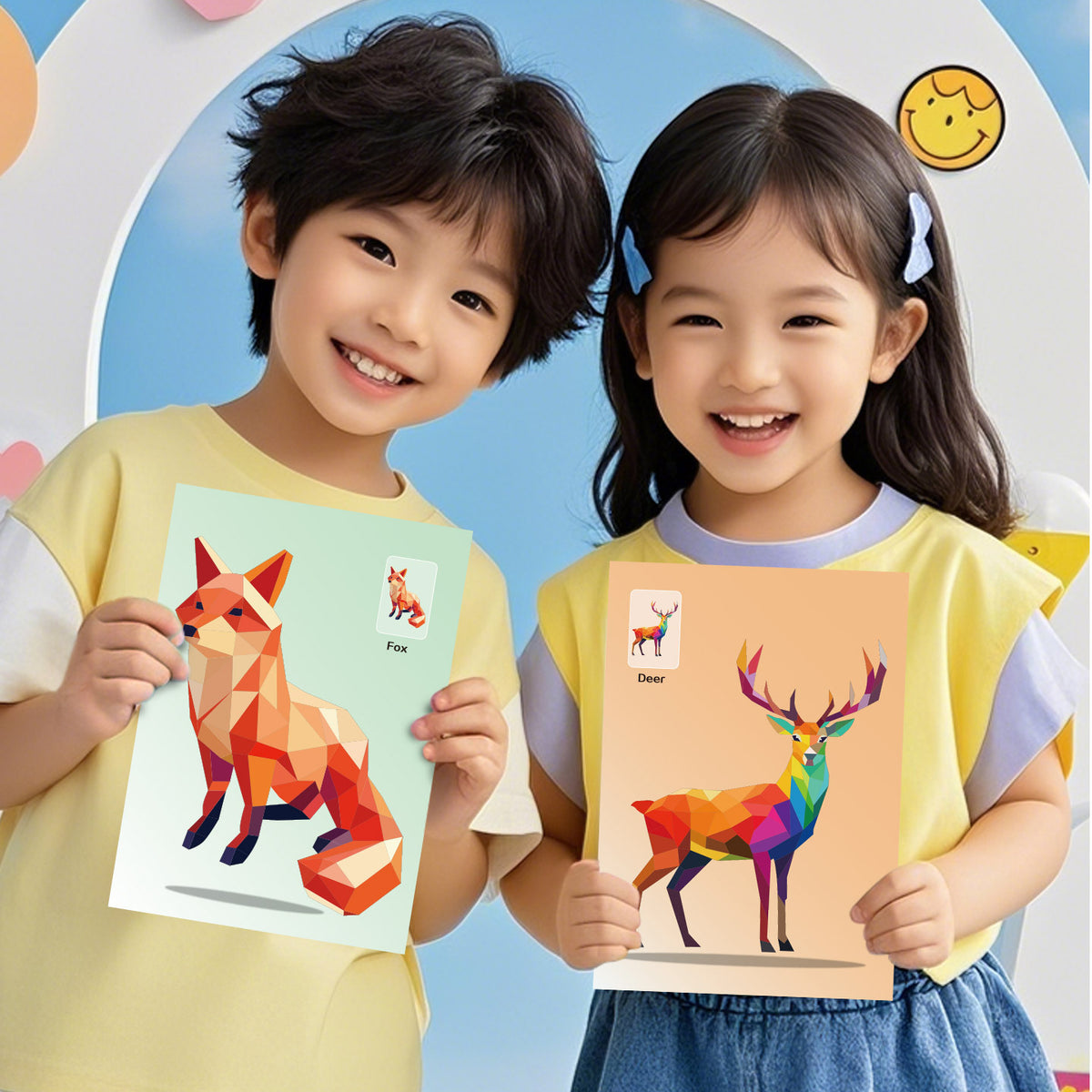 Cross-Border 3D Geometric Collage Kidsren's Educational Toys DIY Stickers Early Education Concentration Manual Training…